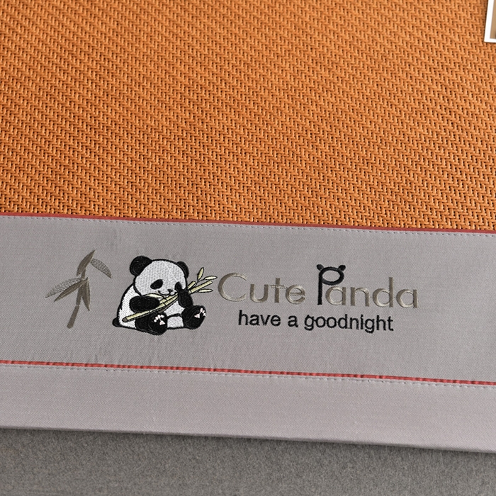 91家纺网 家纺一手货源 找家纺 （总）小牛席业 2025新款3D刺绣印尼藤凉席席子-熊猫刺绣款凉席藤席冰藤席冰丝席竹席乳胶席豆豆席