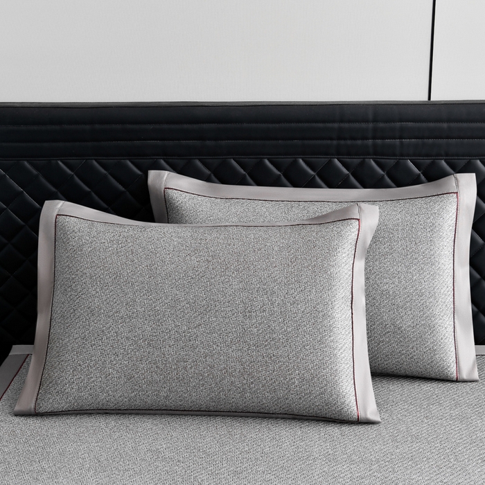 91家纺网 家纺一手货源 找家纺 小牛席业 2025新款3D刺绣印尼藤凉席席子-熊猫刺绣款 熊猫刺绣款-灰色