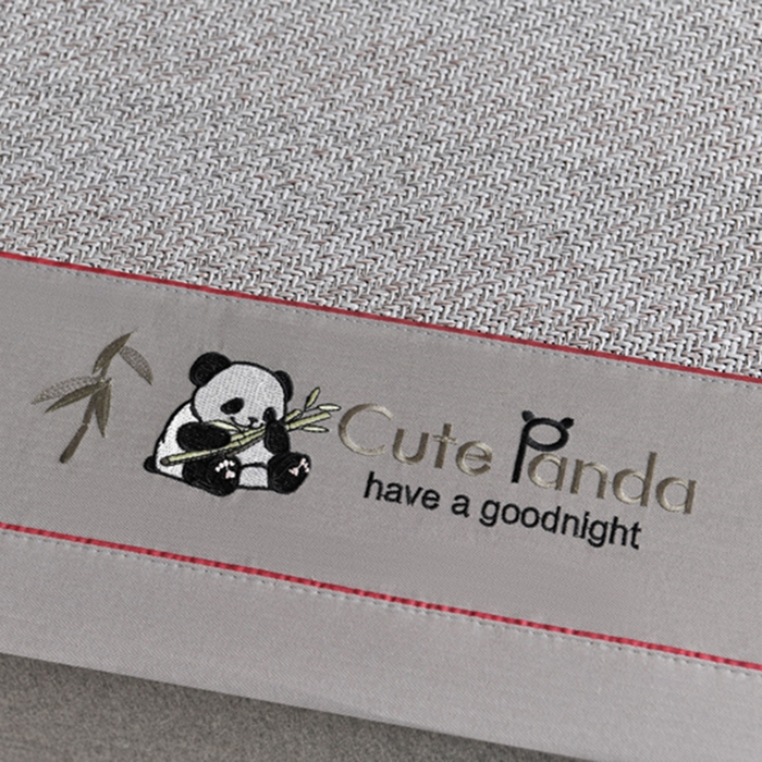 91家纺网 家纺一手货源 找家纺 小牛席业 2025新款3D刺绣印尼藤凉席席子-熊猫刺绣款 熊猫刺绣款-灰色