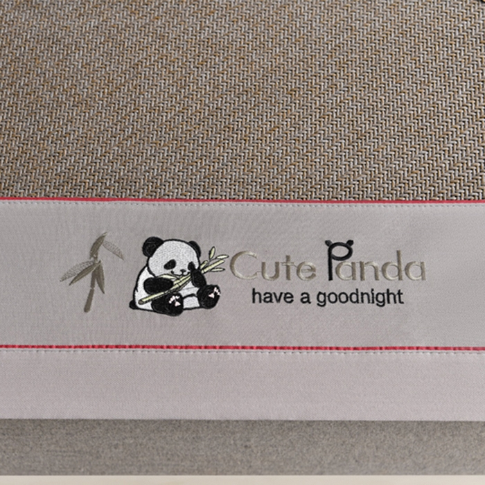 91家纺网 家纺一手货源 找家纺 小牛席业 2025新款3D刺绣印尼藤凉席席子-熊猫刺绣款 熊猫刺绣款-咖啡