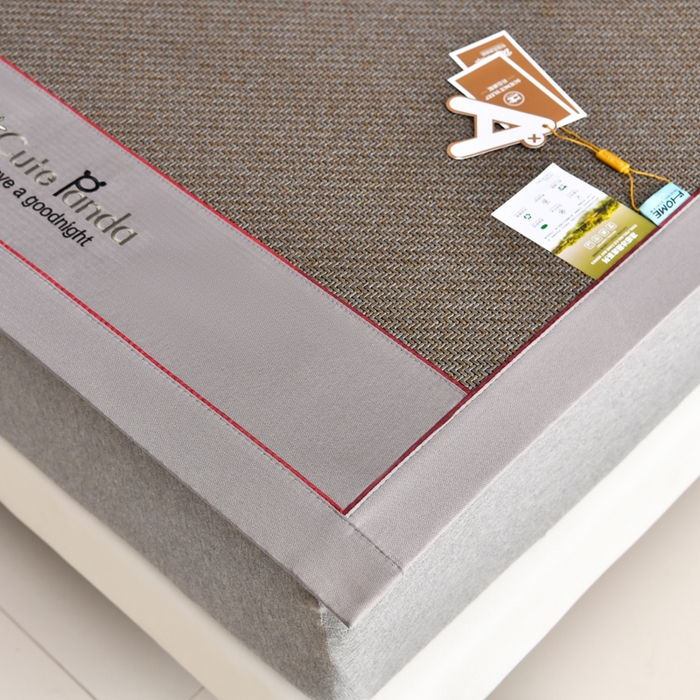 91家纺网 家纺一手货源 找家纺 小牛席业 2025新款3D刺绣印尼藤凉席席子-熊猫刺绣款 熊猫刺绣款-咖啡