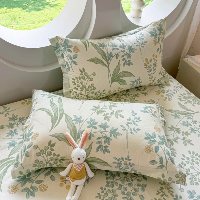 91家纺网 家纺一手货源 找家纺 壹贝家纺 2025新款小清新全棉纯棉印花系列-单枕套  绿野仙踪