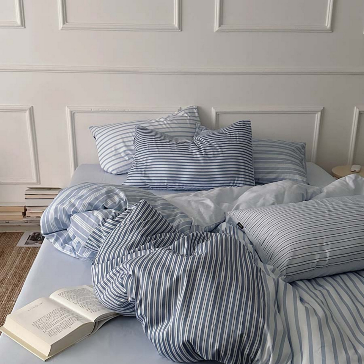 91家纺网 家纺一手货源 找家纺 柚可家居 2025新款40支全棉13372数码印花四件套六件套-哥本哈根 哥本哈根-蓝