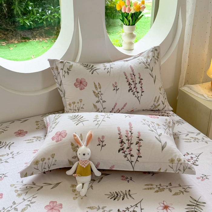 91家纺网 家纺一手货源 找家纺 （总）壹贝家纺 2025新款小清新全棉纯棉印花系列(喷气工艺)(高品质)(花型持续更新)(接受各种预定尺寸)-单枕套 