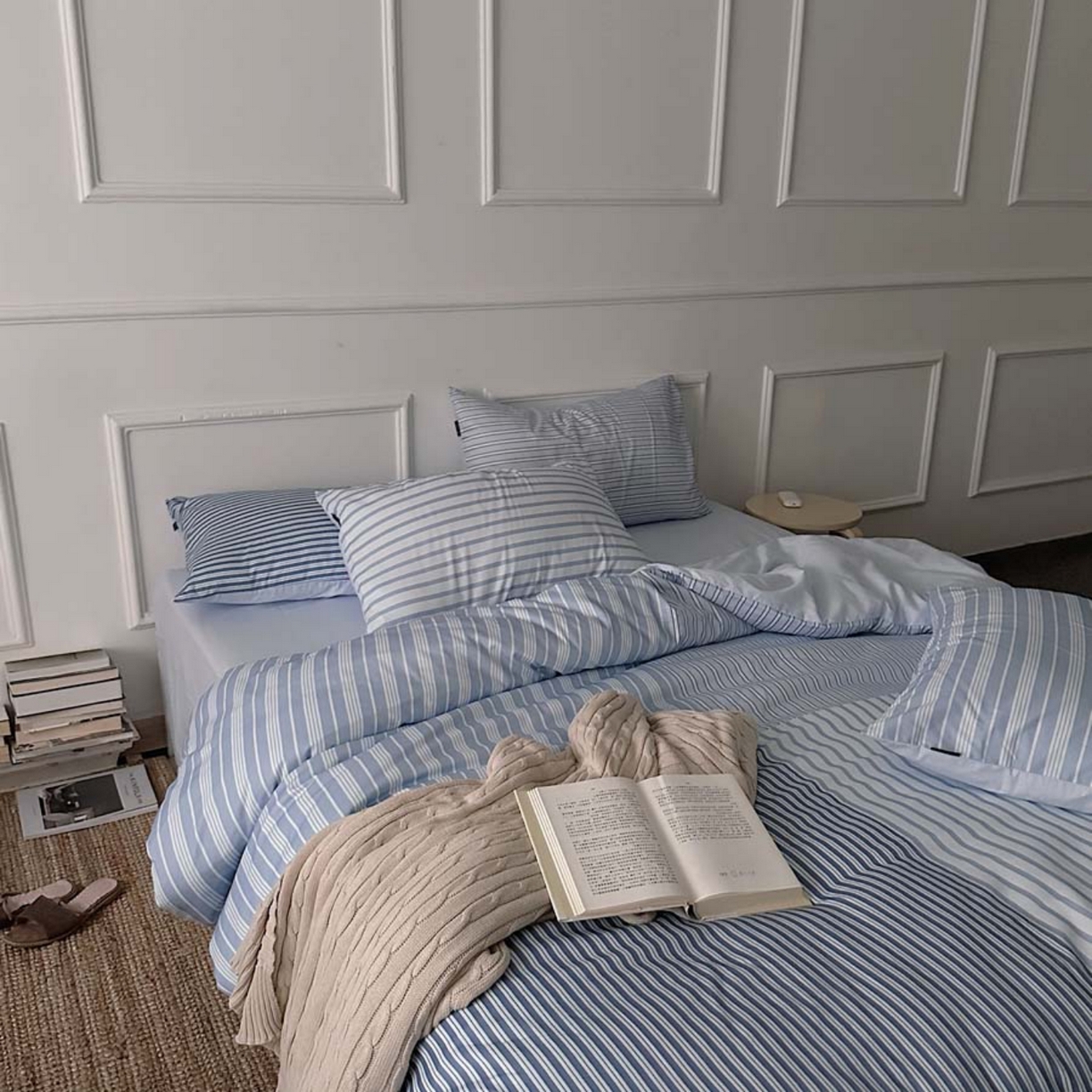 91家纺网 家纺一手货源 找家纺 柚可家居 2025新款40支全棉13372数码印花四件套六件套-哥本哈根 哥本哈根-蓝