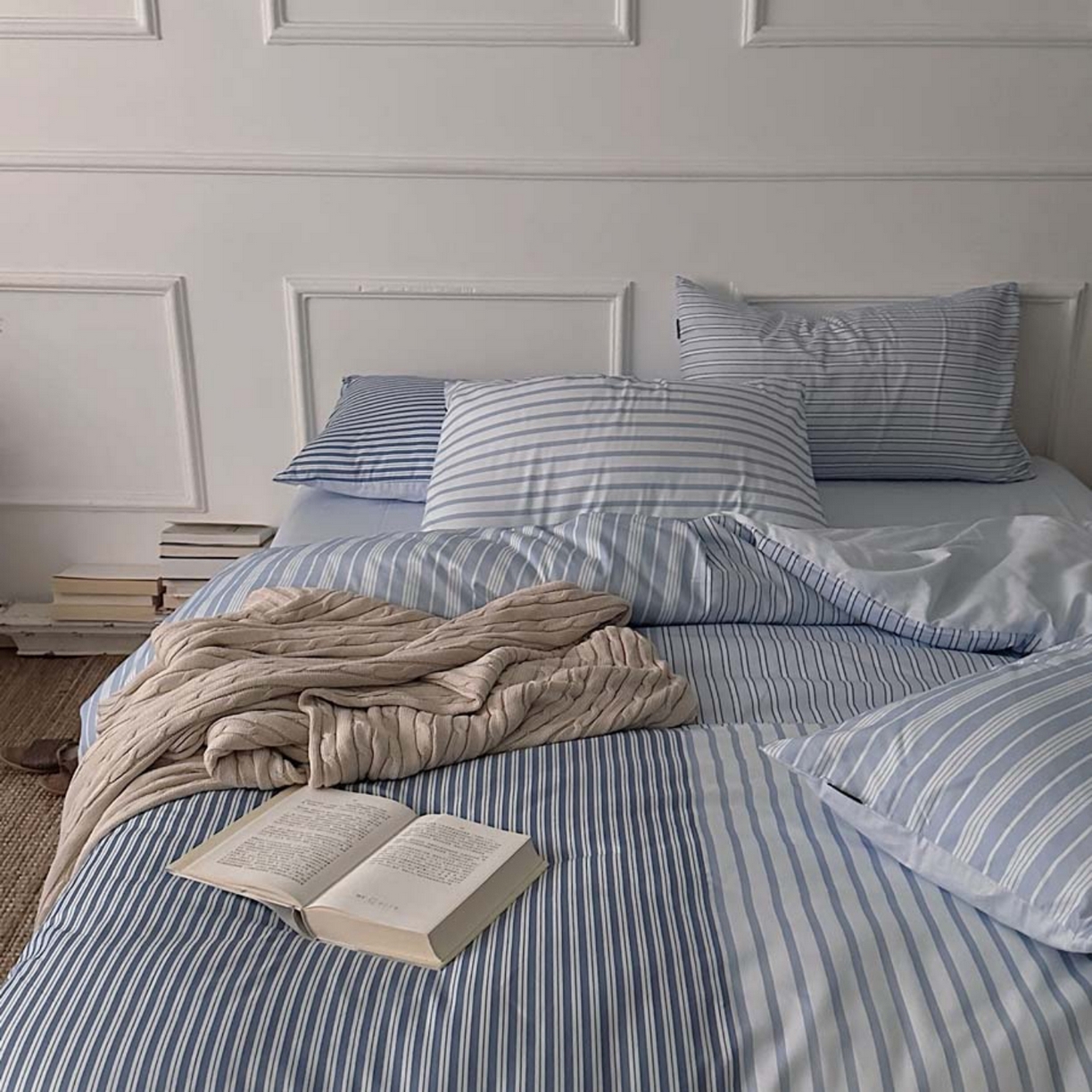 91家纺网 家纺一手货源 找家纺 柚可家居 2025新款40支全棉13372数码印花四件套六件套-哥本哈根 哥本哈根-蓝