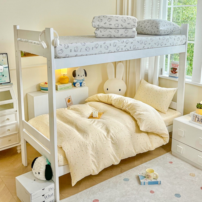 91家纺网 家纺一手货源 找家纺 （总）优米家纺 2025新款A类云感双层纱学生宿舍三件套上下铺三件套