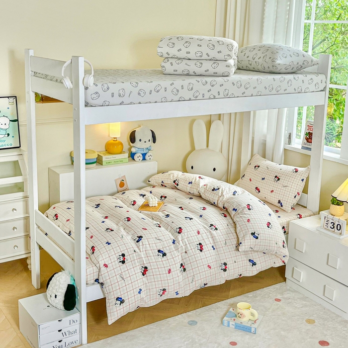 91家纺网 家纺一手货源 找家纺 （总）优米家纺 2025新款A类云感双层纱学生宿舍三件套上下铺三件套