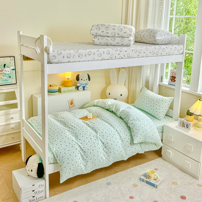 91家纺网 家纺一手货源 找家纺 （总）优米家纺 2025新款A类云感双层纱学生宿舍三件套上下铺三件套