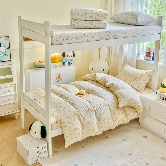 91家纺网 家纺一手货源 找家纺 （总）优米家纺 2025新款A类云感双层纱学生宿舍三件套上下铺三件套