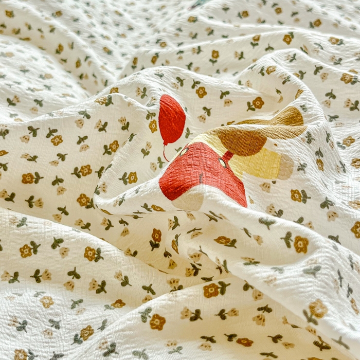 91家纺网 家纺一手货源 找家纺 优米家纺 2025新款A类云感双层纱学生宿舍三件套上下铺三件套 萌趣小狮