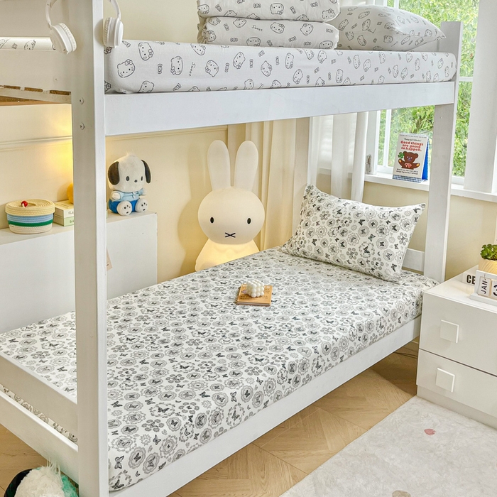 91家纺网 家纺一手货源 找家纺 优米家纺 2025新款A类云感双层纱学生宿舍三件套上下铺三件套 素影碟舞