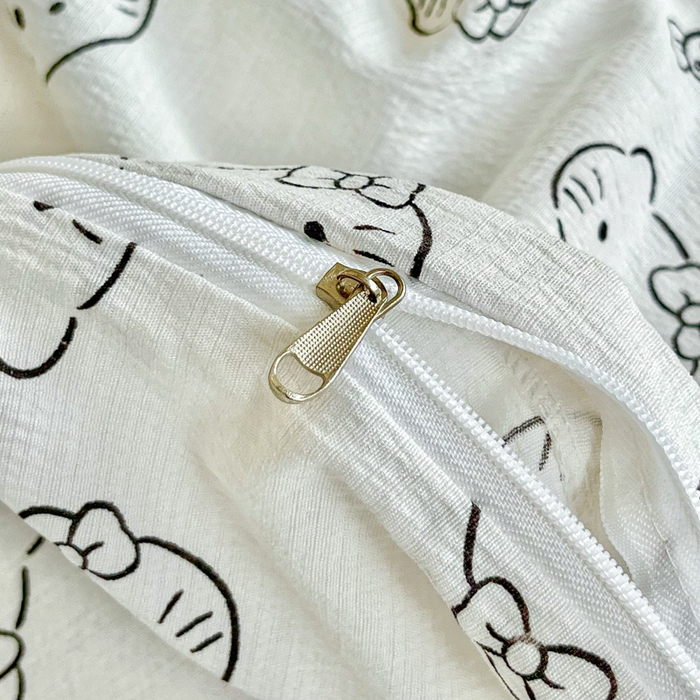 91家纺网 家纺一手货源 找家纺 优米家纺 2025新款A类云感双层纱学生宿舍三件套上下铺三件套 小奶猫