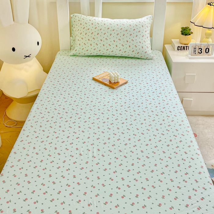 91家纺网 家纺一手货源 找家纺 优米家纺 2025新款A类云感双层纱学生宿舍三件套上下铺三件套 樱花睡梦