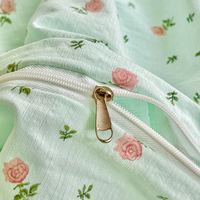 91家纺网 家纺一手货源 找家纺 优米家纺 2025新款A类云感双层纱学生宿舍三件套上下铺三件套 樱花睡梦