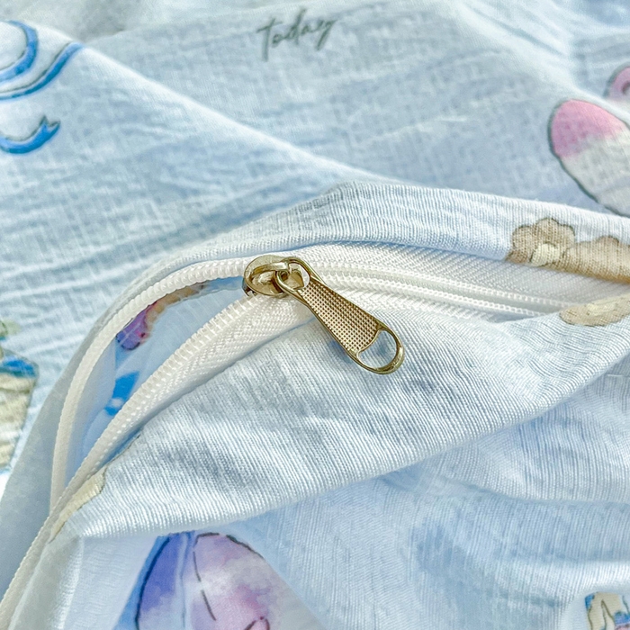 91家纺网 家纺一手货源 找家纺 优米家纺 2025新款A类云感双层纱学生宿舍三件套上下铺三件套 有趣乐园