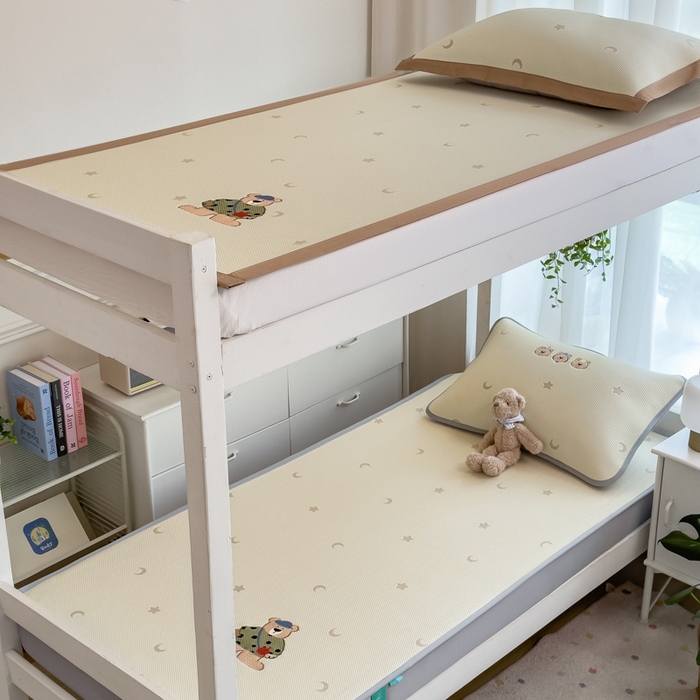 91家纺网 家纺一手货源 找家纺 眠多宝 2025新款凉豆豆学生宿舍用床席床笠可水洗凉席 床席床笠--床席款（绣花款） 呆酱熊