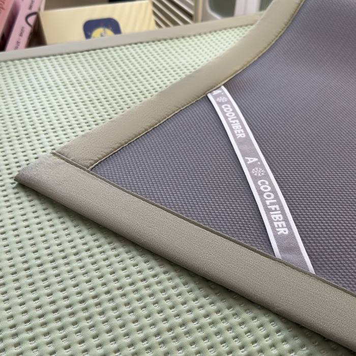 91家纺网 家纺一手货源 找家纺 眠多宝 2025新款凉豆豆学生宿舍用床席床笠可水洗凉席 床席床笠--床席款（绣花款） 熊猫噗噗-果绿