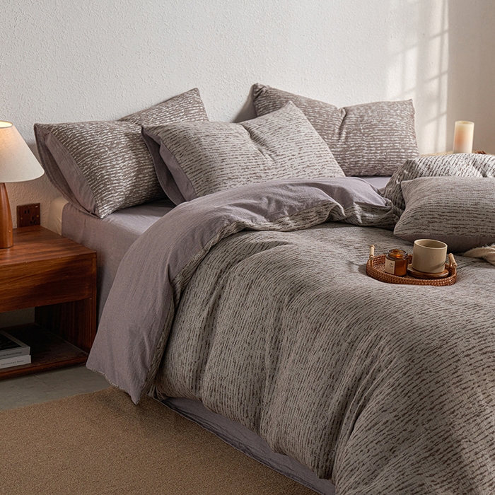 91家纺网 家纺一手货源 找家纺 （总）三朵家纺 2025新款全棉纯棉水洗棉色织提花四件套