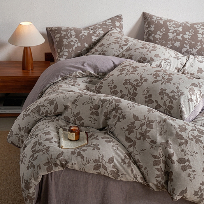 91家纺网 家纺一手货源 找家纺 （总）三朵家纺 2025新款全棉纯棉水洗棉色织提花四件套