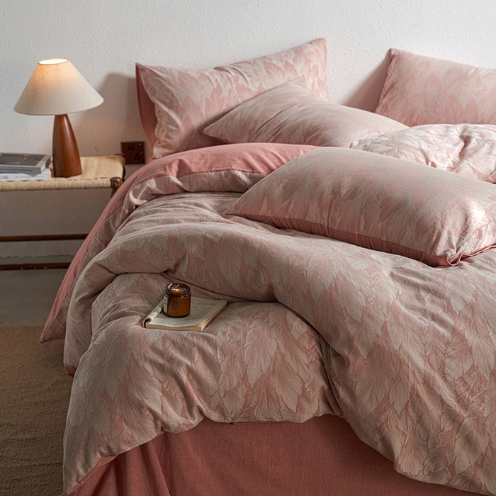 91家纺网 家纺一手货源 找家纺 （总）三朵家纺 2025新款全棉纯棉水洗棉色织提花四件套