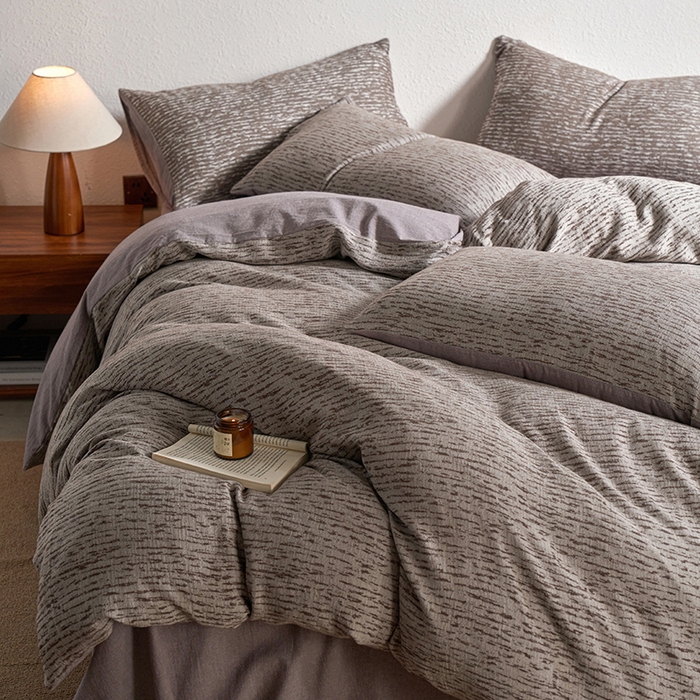 三朵家纺 2025新款全棉纯棉水洗棉色织提花四件套 疏影