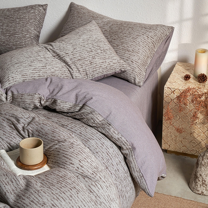 91家纺网 家纺一手货源 找家纺 三朵家纺 2025新款全棉纯棉水洗棉色织提花四件套 疏影