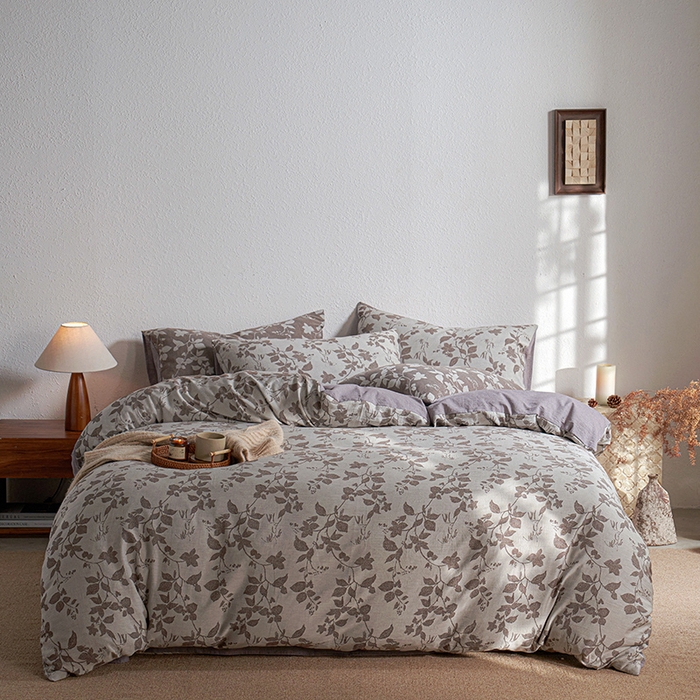 91家纺网 家纺一手货源 找家纺 三朵家纺 2025新款全棉纯棉水洗棉色织提花四件套 金枝玉叶