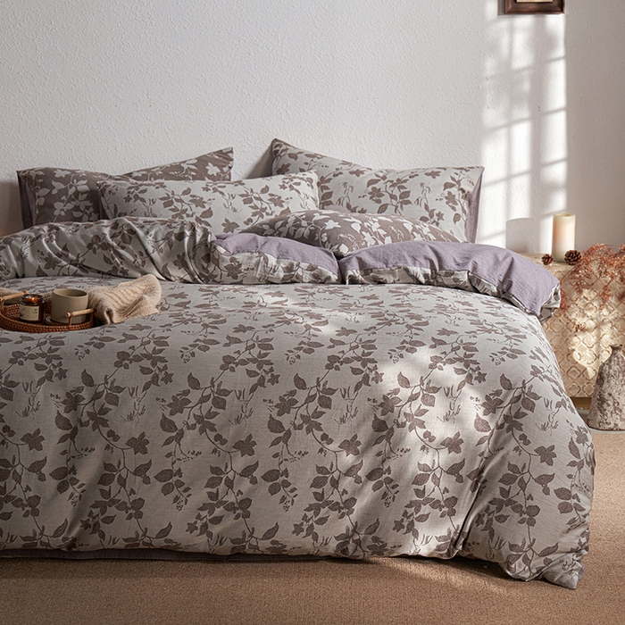 91家纺网 家纺一手货源 找家纺 三朵家纺 2025新款全棉纯棉水洗棉色织提花四件套 金枝玉叶