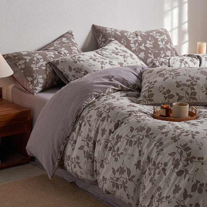 91家纺网 家纺一手货源 找家纺 三朵家纺 2025新款全棉纯棉水洗棉色织提花四件套 金枝玉叶