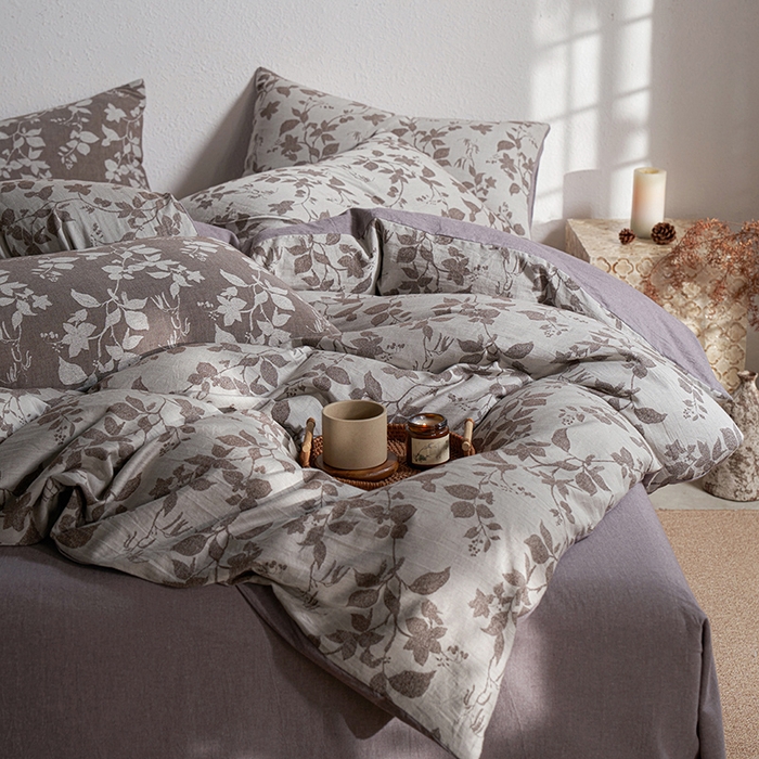 91家纺网 家纺一手货源 找家纺 三朵家纺 2025新款全棉纯棉水洗棉色织提花四件套 金枝玉叶