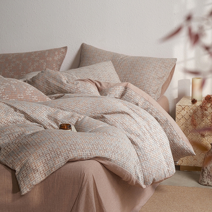 91家纺网 家纺一手货源 找家纺 三朵家纺 2025新款全棉纯棉水洗棉色织提花四件套 微纳