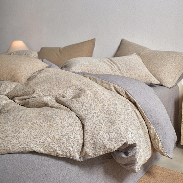 91家纺网 家纺一手货源 找家纺 三朵家纺 2025新款全棉纯棉水洗棉色织提花四件套 薇雨