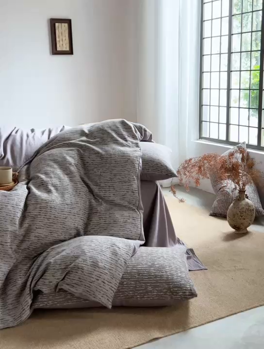 91家纺网 家纺一手货源 找家纺 （总）三朵家纺 2025新款全棉纯棉水洗棉色织提花四件套