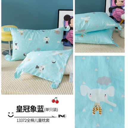 91家纺网 家纺一手货源 找家纺 （总）姝辰 2025新款全棉印花小熊耳朵萌趣儿童枕套枕头枕芯