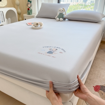 91家纺网 家纺一手货源 找家纺 （总）米菲 2025新款高密针织棉印花床笠-梦幻