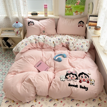 91家纺网 家纺一手货源 找家纺 （总）三元色 2025新款云感毛巾绣四件套