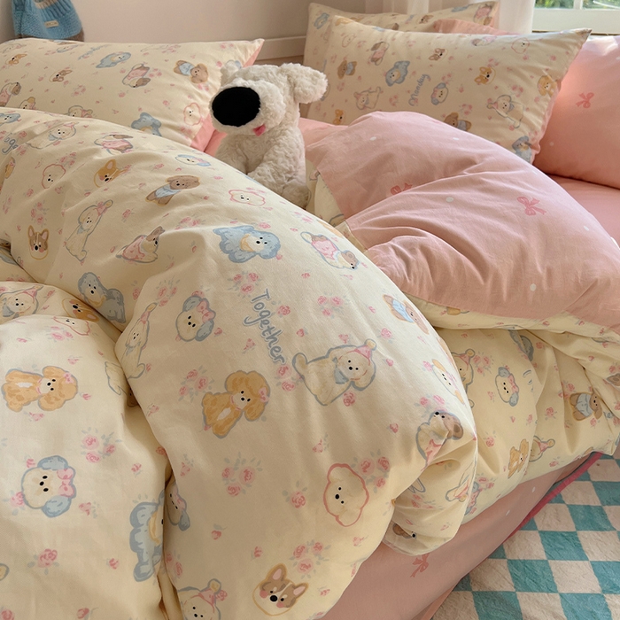 91家纺网 家纺一手货源 找家纺 （总）瑞莱 （持续上新）2024冬季新款13372全棉印花四件套-卡通系列