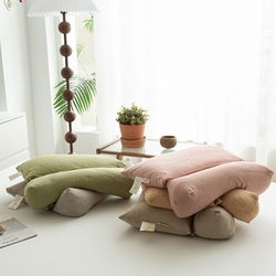 91家纺网 家纺一手货源 找家纺 （总）萌番宝 2025新款A类水洗棉全棉三角方格二合一组合荞麦枕头草本清香荞麦腰枕,豆沙色三角46*16+方枕46*28,黄色三角46*16+方枕46*28,灰色三角46*16+方枕46*28,卡其色三角46*16+方枕46*28,绿色三角46*16+方枕46*28