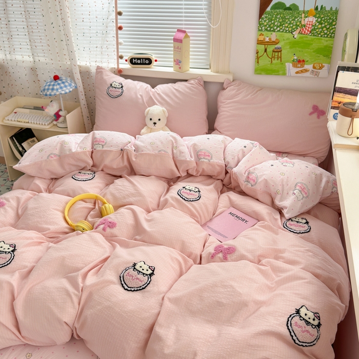 91家纺网 家纺一手货源 找家纺 （总）三元色 2025新款云感毛巾绣四件套