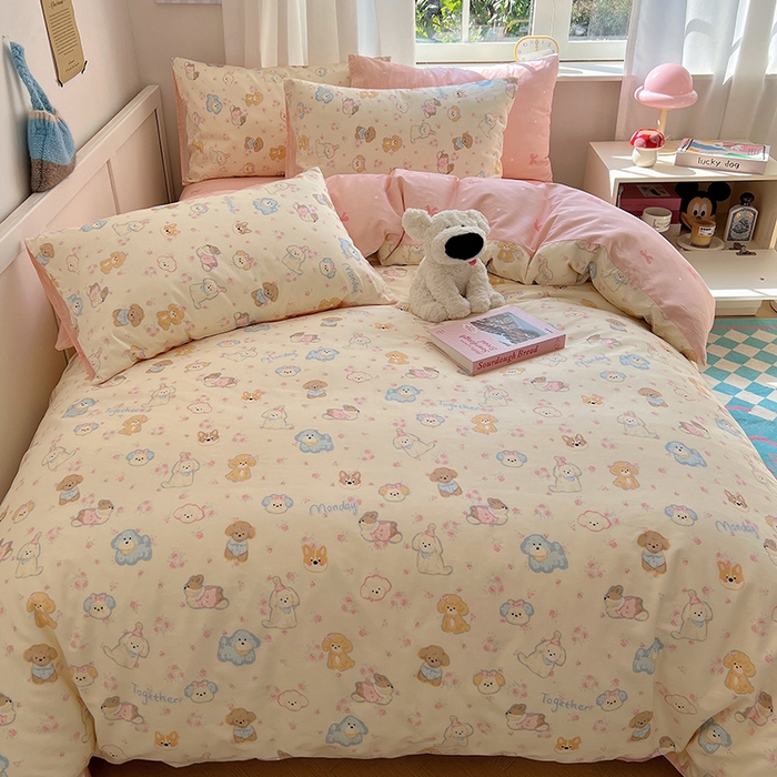 91家纺网 家纺一手货源 找家纺 （总）瑞莱 （持续上新）2024冬季新款13372全棉印花四件套-卡通系列