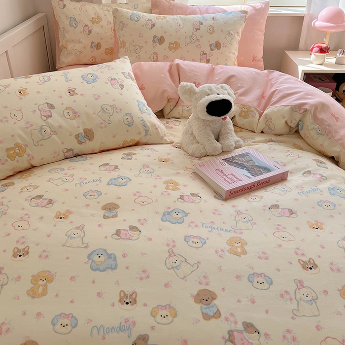 91家纺网 家纺一手货源 找家纺 （总）瑞莱 （持续上新）2024冬季新款13372全棉印花四件套-卡通系列