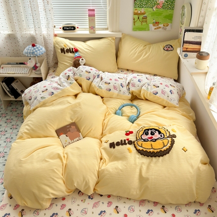 91家纺网 家纺一手货源 找家纺 （总）三元色 2025新款云感毛巾绣四件套