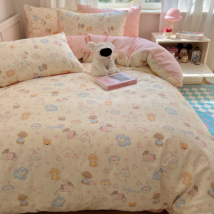 91家纺网 家纺一手货源 找家纺 （总）瑞莱 （持续上新）2024冬季新款13372全棉印花四件套-卡通系列