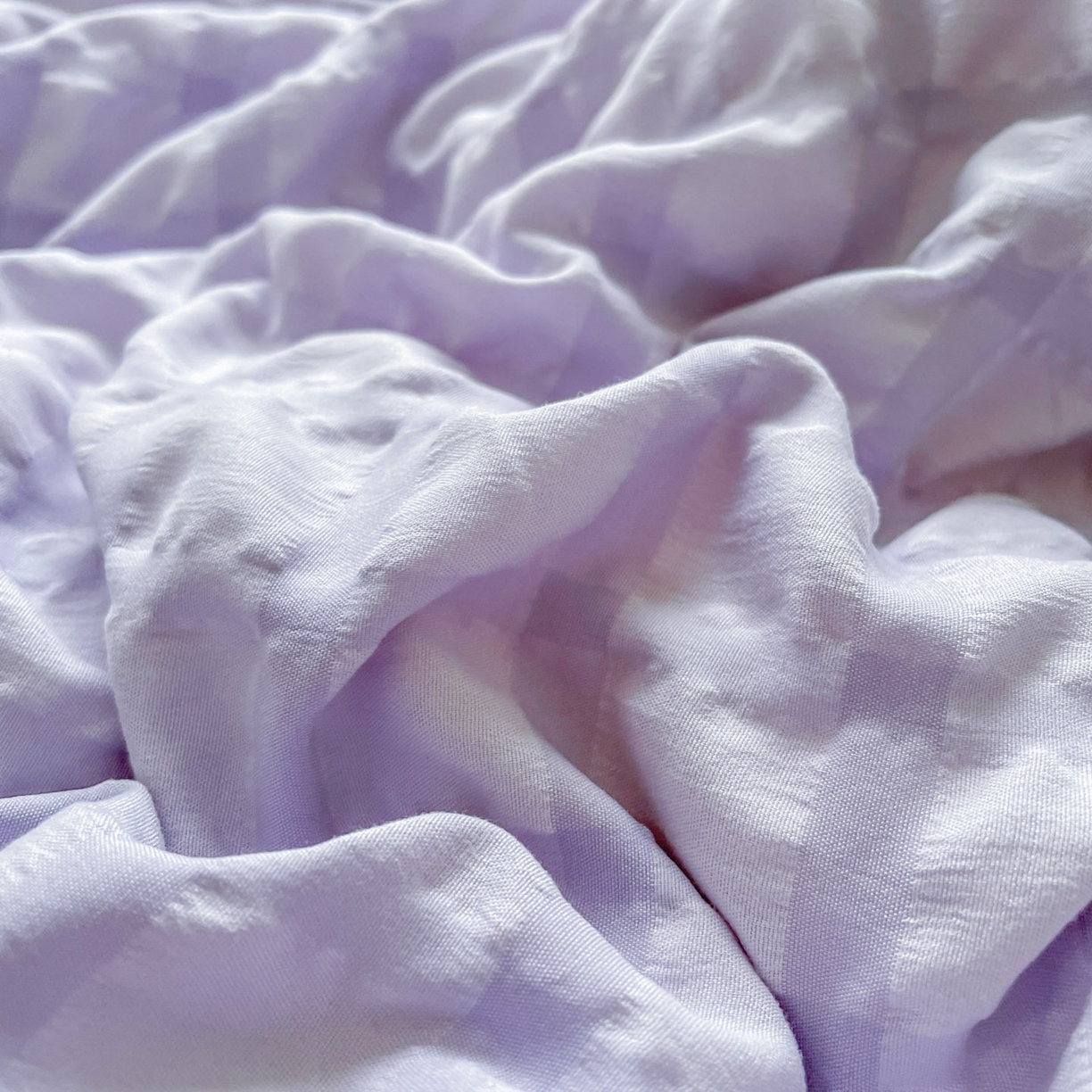 91家纺网 家纺一手货源 找家纺 千希家纺 2025新款高克重超柔泡泡纱毛巾绣泡芙精灵系列四件套 泡芙精灵-香芋紫