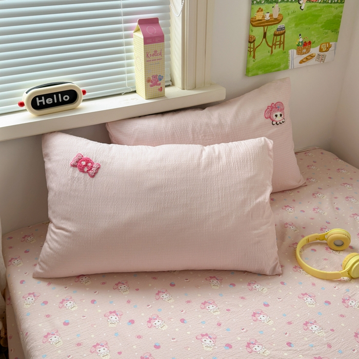 91家纺网 家纺一手货源 找家纺 三元色 2025新款云感毛巾绣四件套 糖果小美