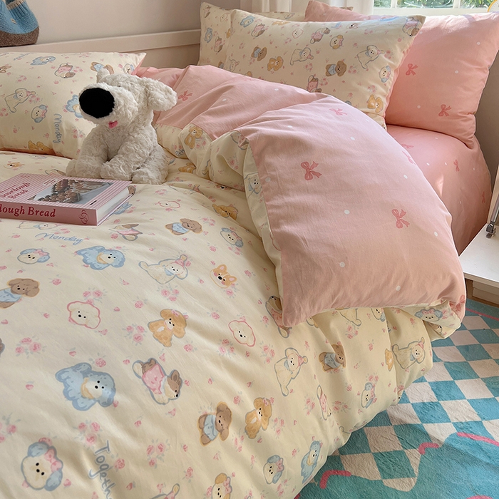 91家纺网 家纺一手货源 找家纺 （总）瑞莱 （持续上新）2024冬季新款13372全棉印花四件套-卡通系列