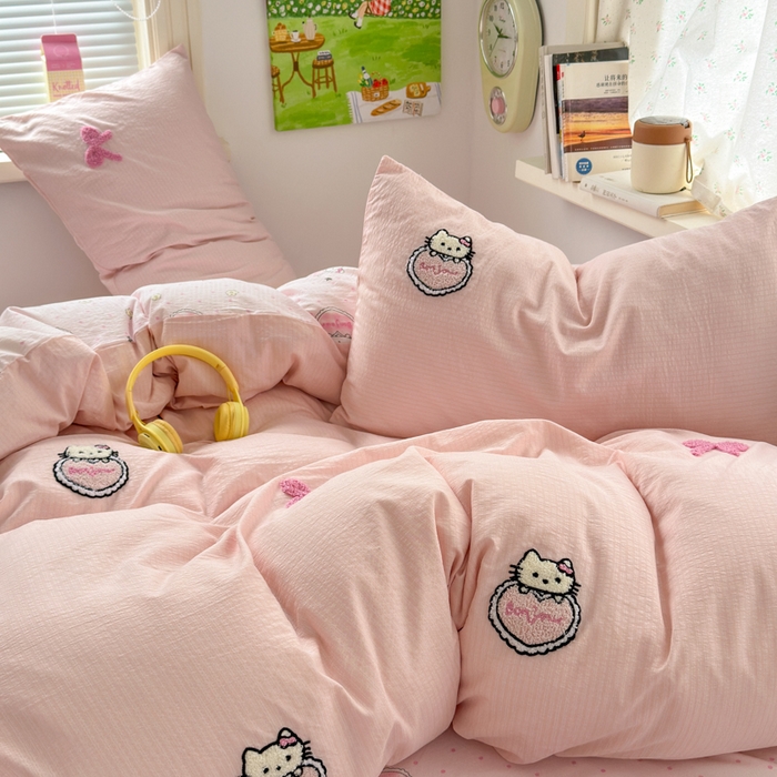 91家纺网 家纺一手货源 找家纺 （总）三元色 2025新款云感毛巾绣四件套