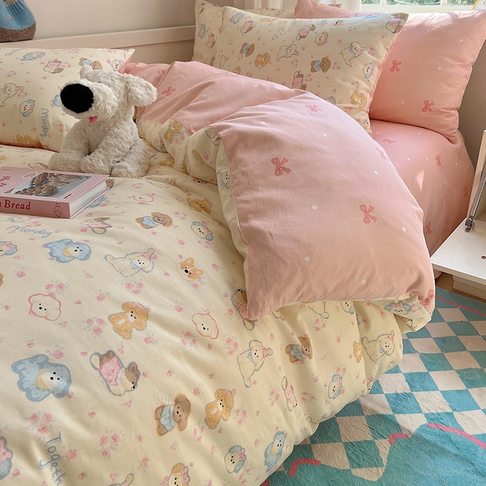 91家纺网 家纺一手货源 找家纺 （总）瑞莱 （持续上新）2024冬季新款13372全棉印花四件套-卡通系列