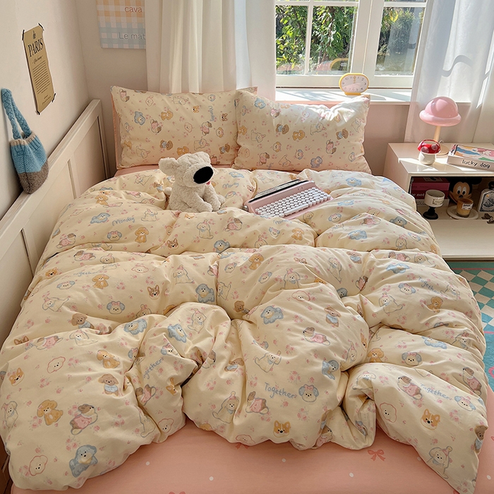 91家纺网 家纺一手货源 找家纺 （总）瑞莱 （持续上新）2024冬季新款13372全棉印花四件套-卡通系列